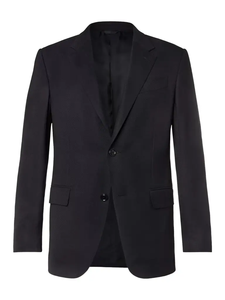 Zegna Navy 10-Pocket Stretch Wool and Silk-Blend Blazer - Men