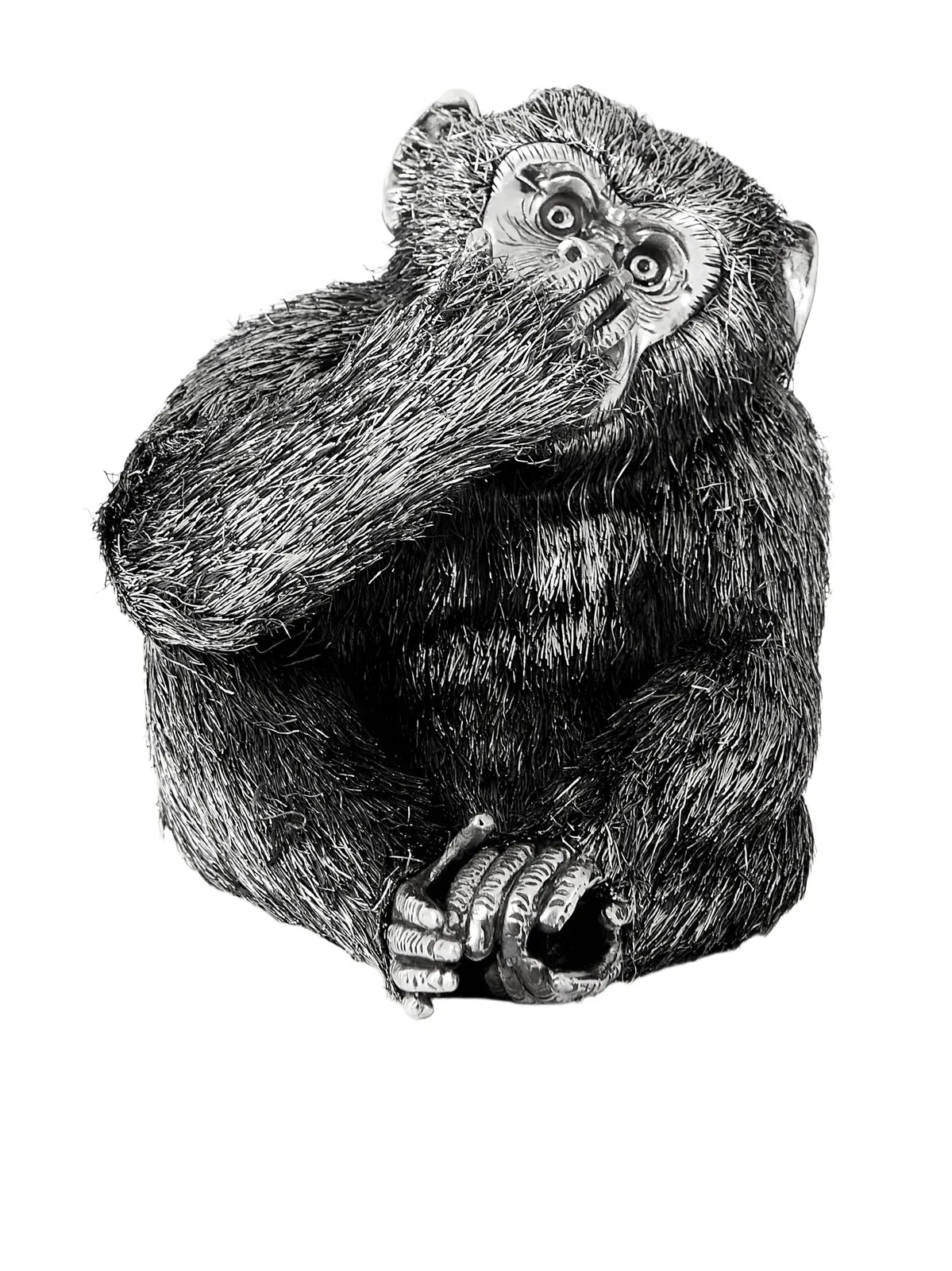 Buccellati Speak-No-Evil Monkey Silver Ornament - Men