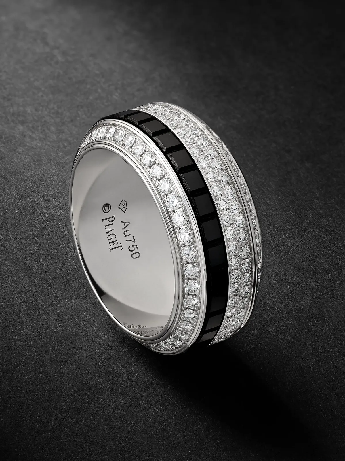 Possession 18-Karat White Gold, Diamond and Ceramic Ring - Men Possession 18-Karat White Gold, Diamond and Ceramic Ring - Men