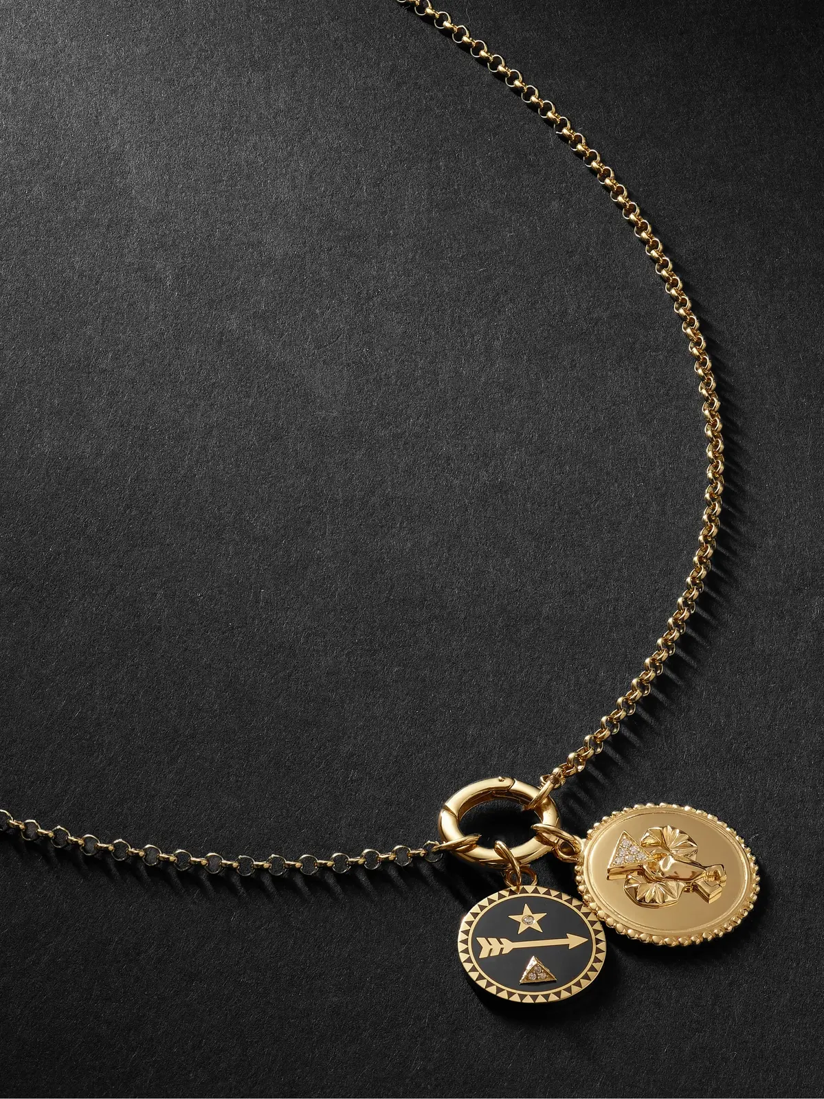18-Karat Gold, Diamond and Enamel Necklace - Men