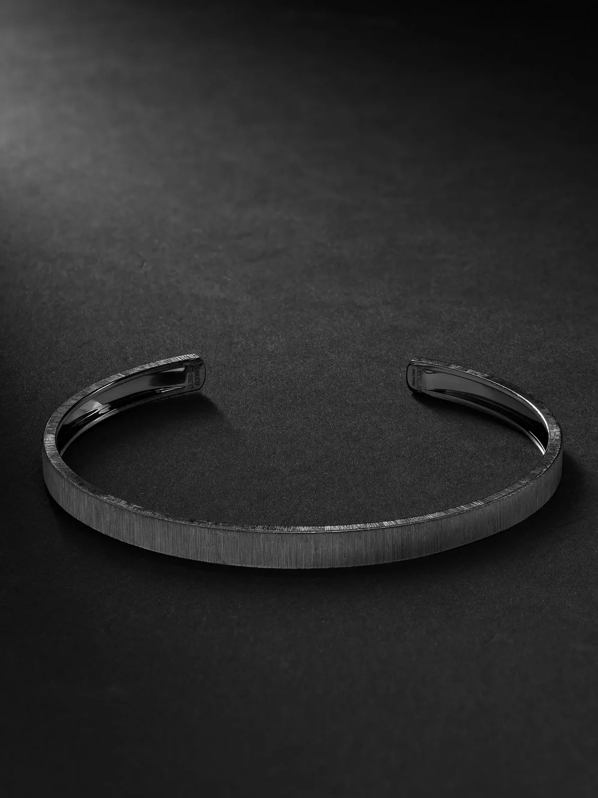 Macri Blackened White Gold Bangle - Men