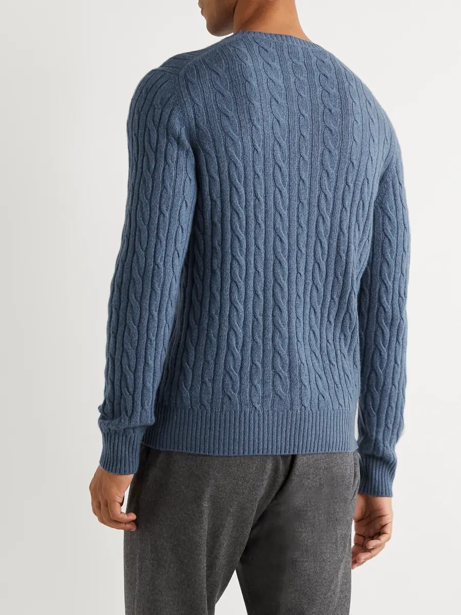 Loro Piana Slim-Fit Cable-Knit Baby Cashmere Sweater - Men | Thumbnail 3
