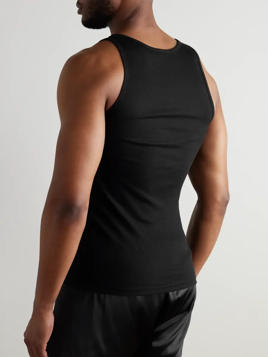 Tom Ford Ribbed Cotton and Modal-Blend Tank Top - Men | Thumbnail 3