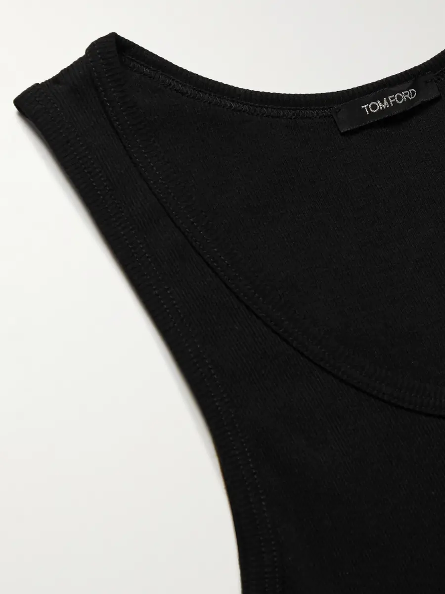 Tom Ford Ribbed Cotton and Modal-Blend Tank Top - Men | Thumbnail 4