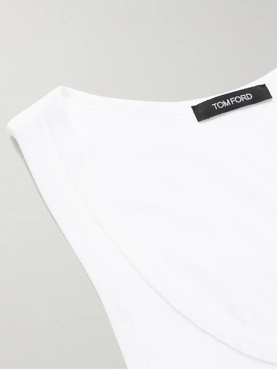 Tom Ford Ribbed Cotton and Modal-Blend Tank Top - Men | Thumbnail 4 Tom Ford Ribbed Cotton and Modal-Blend Tank Top - Men | Thumbnail 4