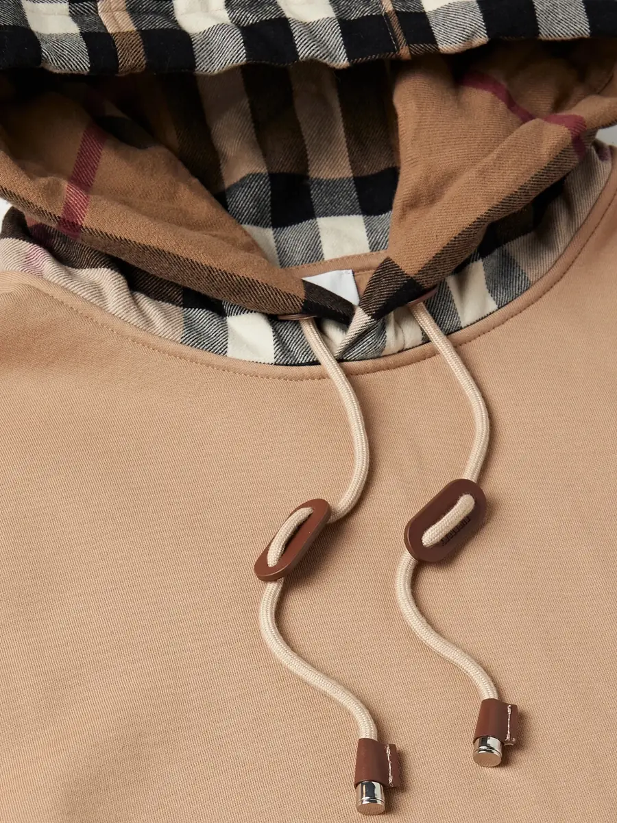 Burberry Checked Cotton-Blend Jersey Hoodie - Men | Thumbnail 4 Burberry Checked Cotton-Blend Jersey Hoodie - Men | Thumbnail 4