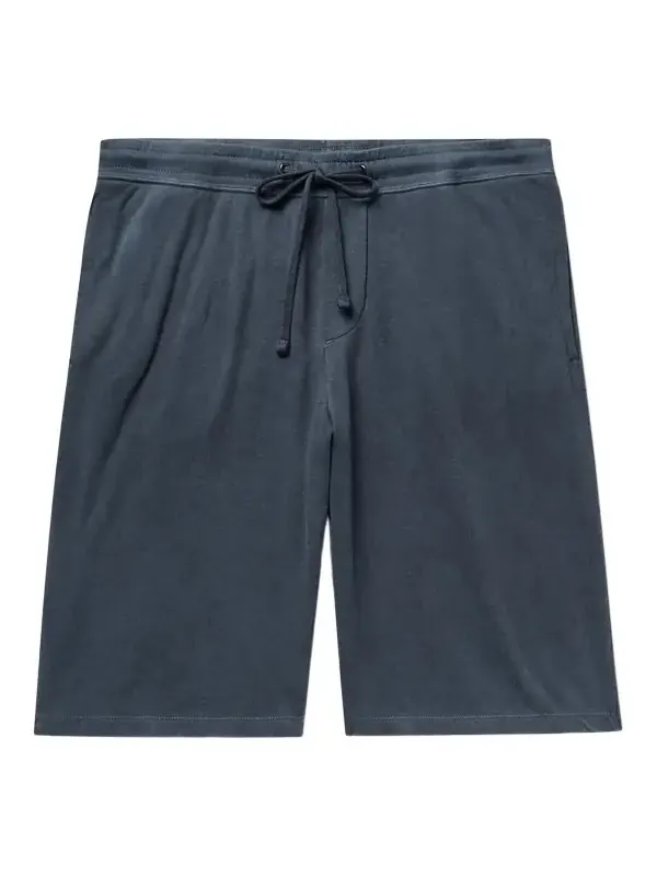 Straight-Leg Mélange Cotton-Jersey Drawstring Shorts - Men Straight-Leg Mélange Cotton-Jersey Drawstring Shorts - Men