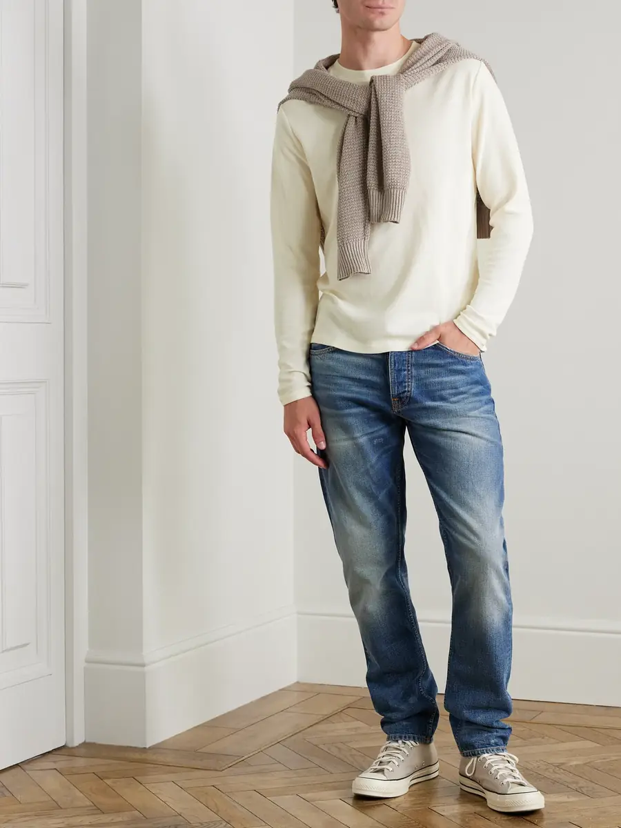 NN07 Clive Waffle-Knit Cotton and Modal-Blend T-Shirt - Men | Thumbnail 2 NN07 Clive Waffle-Knit Cotton and Modal-Blend T-Shirt - Men | Thumbnail 2
