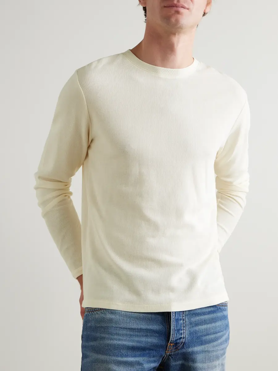 NN07 Clive Waffle-Knit Cotton and Modal-Blend T-Shirt - Men | Thumbnail 3 NN07 Clive Waffle-Knit Cotton and Modal-Blend T-Shirt - Men | Thumbnail 3