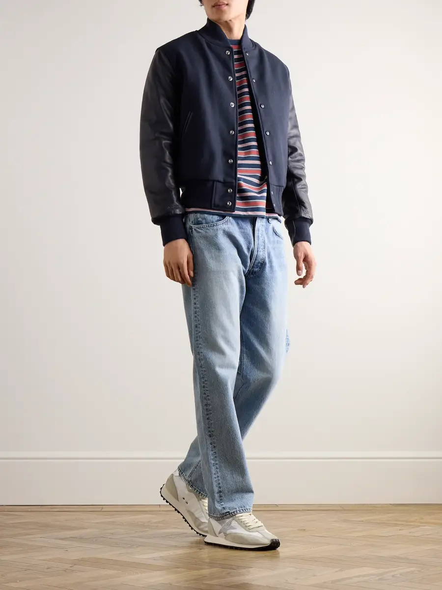 Golden Bear The Albany Wool-Blend and Leather Varsity Jacket - Men | Thumbnail 2 Golden Bear The Albany Wool-Blend and Leather Varsity Jacket - Men | Thumbnail 2