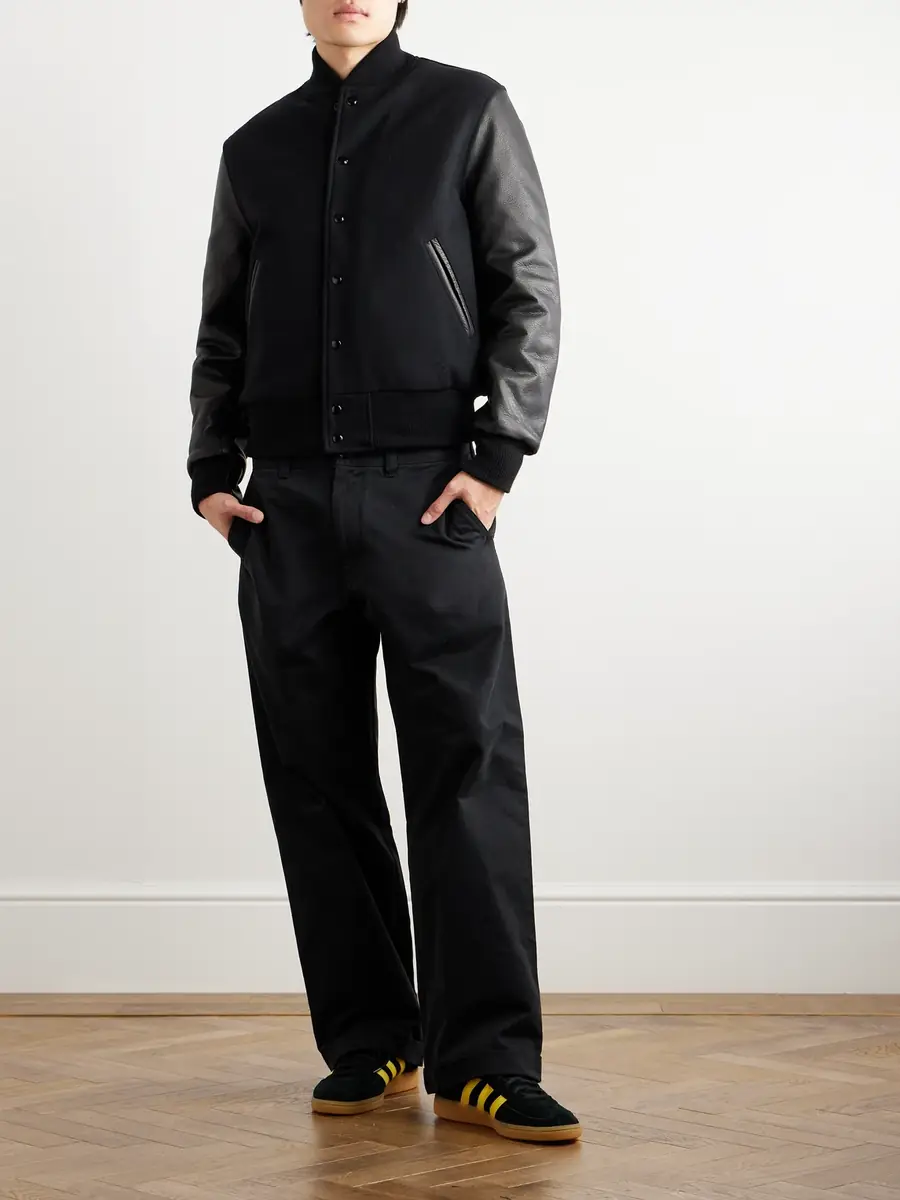 Golden Bear The Albany Wool-Blend and Leather Varsity Jacket - Men | Thumbnail 2 Golden Bear The Albany Wool-Blend and Leather Varsity Jacket - Men | Thumbnail 2