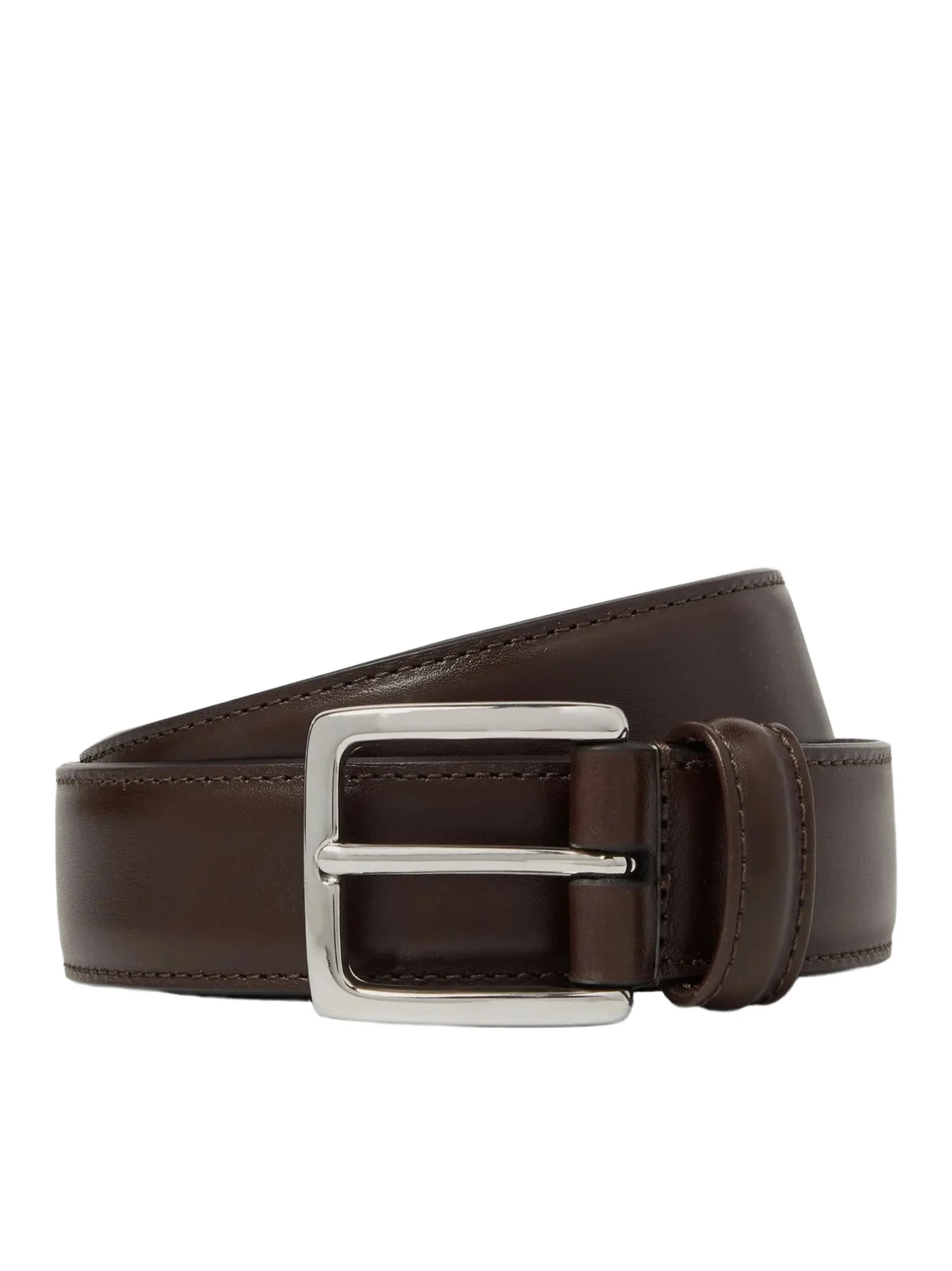 3cm Dark-Brown Leather Belt - Men 3cm Dark-Brown Leather Belt - Men