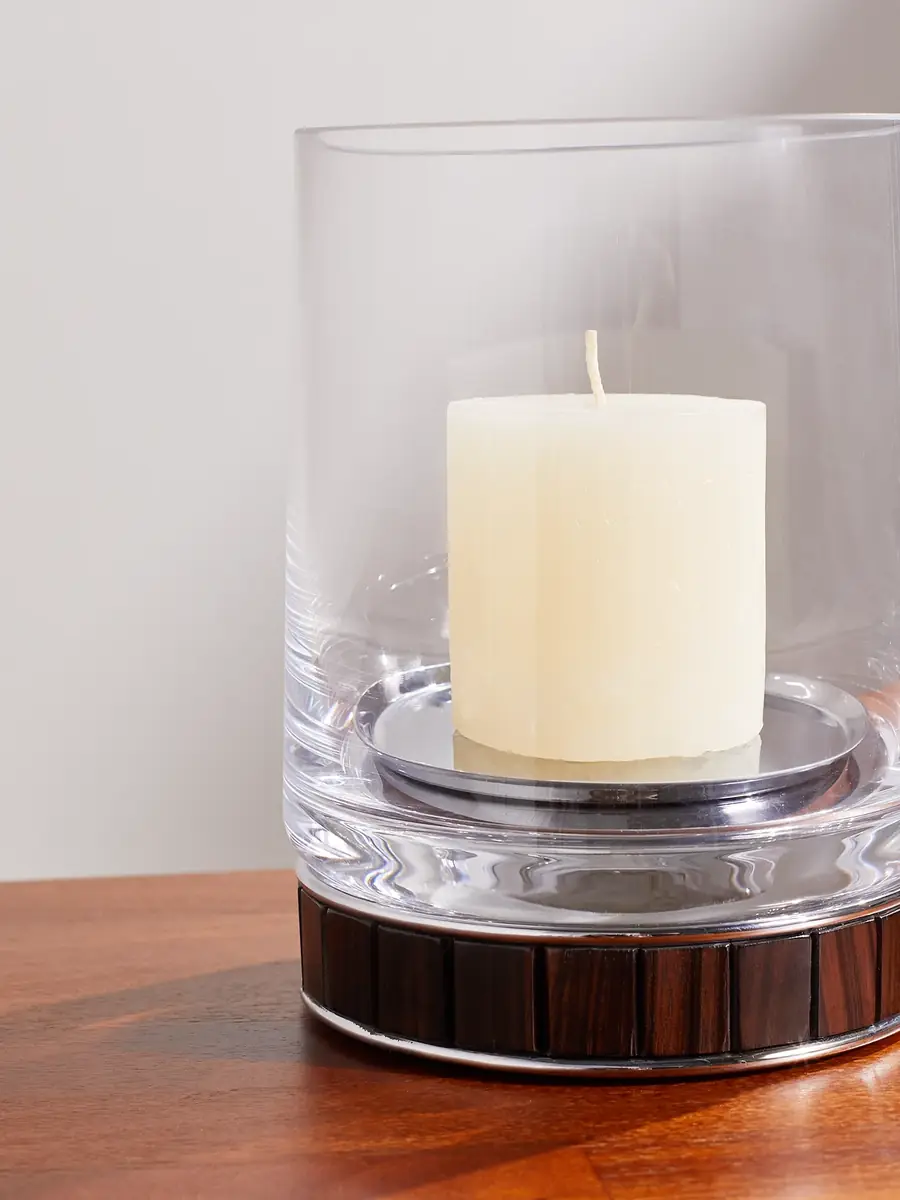 Lorenzi Milano Ebony and Glass Candle Holder - Men | Thumbnail 3