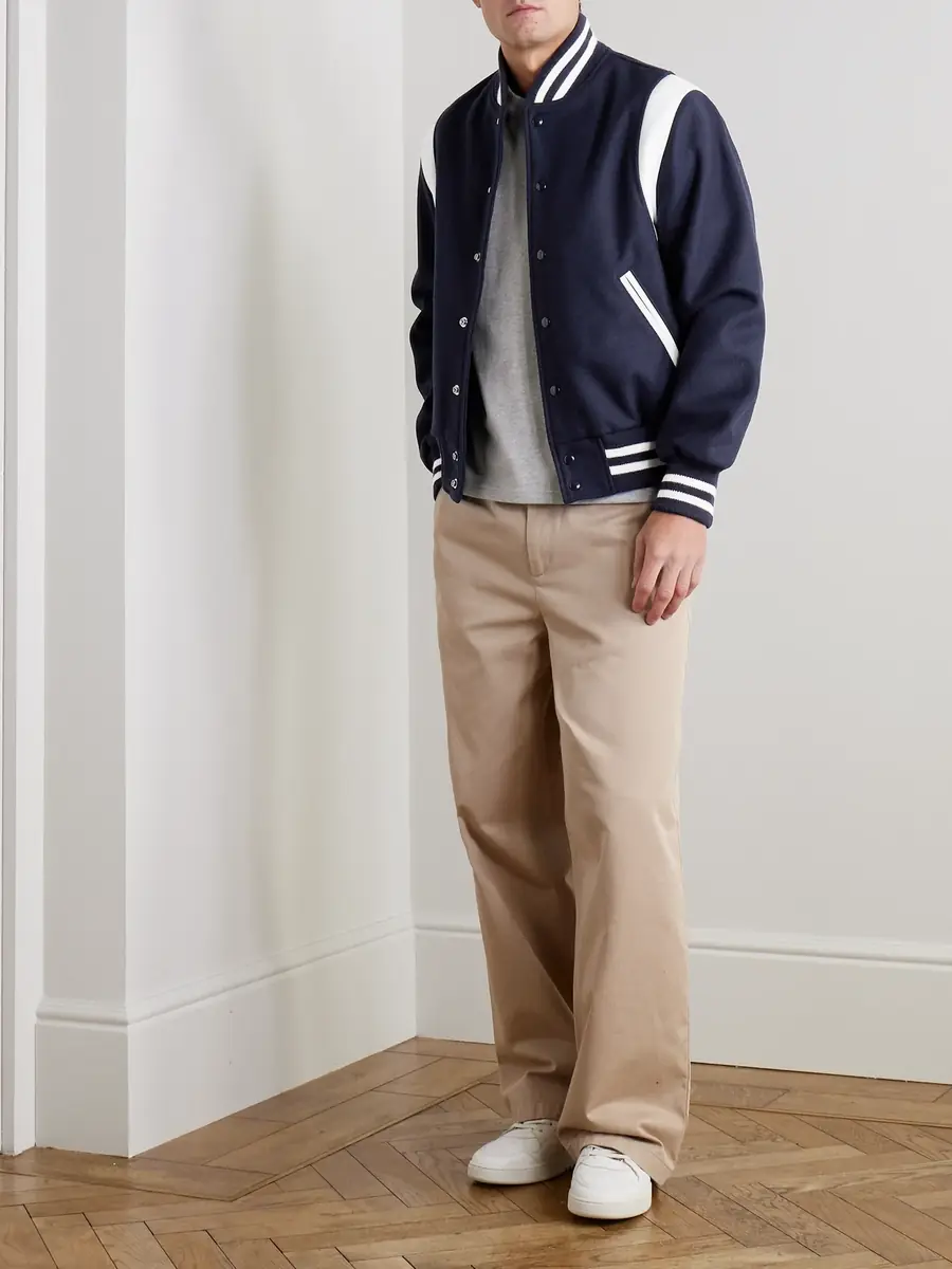 Golden Bear The Hayes Leather-Panelled Wool-Blend Varsity Jacket - Men | Thumbnail 2 Golden Bear The Hayes Leather-Panelled Wool-Blend Varsity Jacket - Men | Thumbnail 2