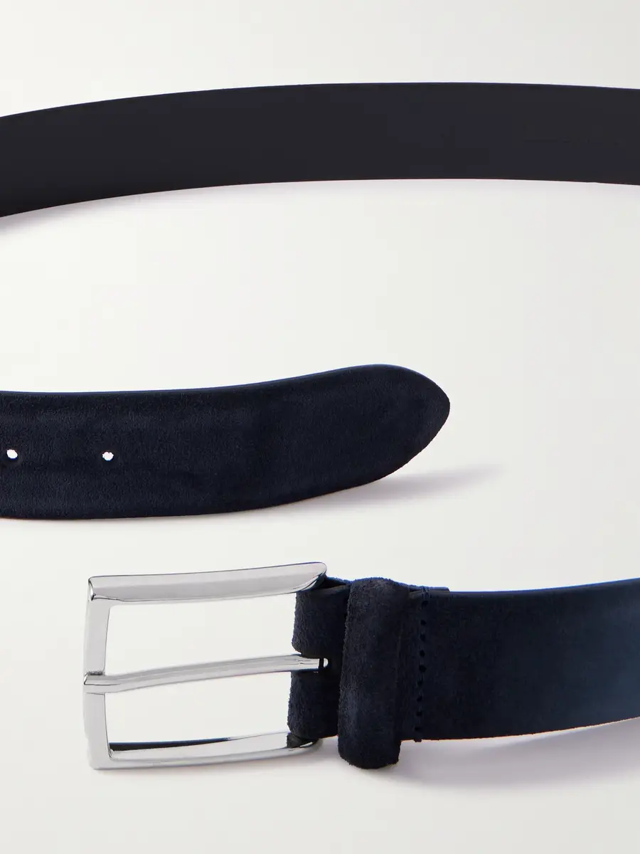Anderson's 3.5cm Navy Suede Belt - Men | Thumbnail 3