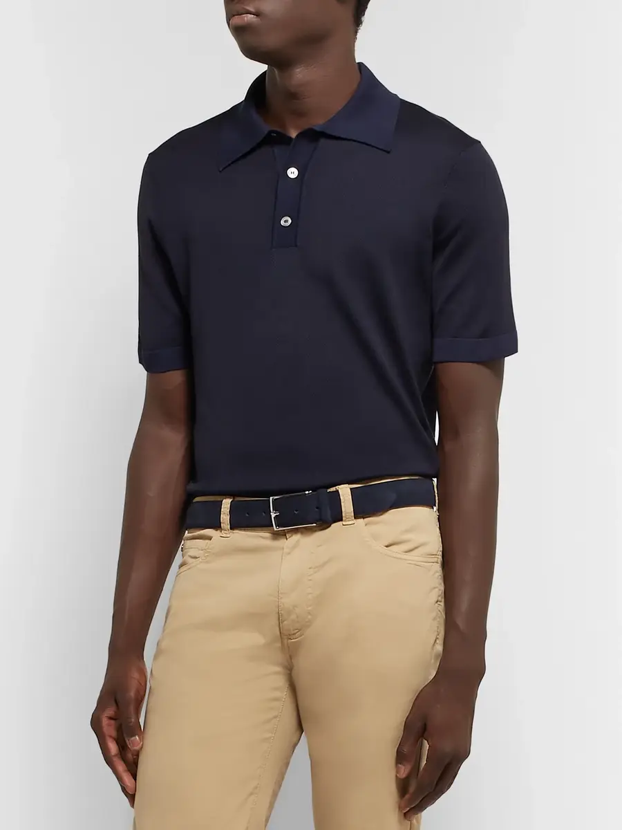 Anderson's 3.5cm Navy Suede Belt - Men | Thumbnail 4