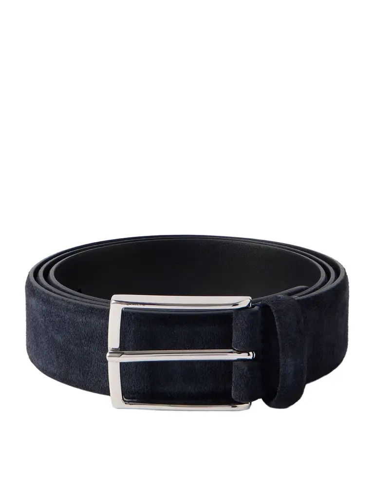 Anderson's 3.5cm Navy Suede Belt - Men