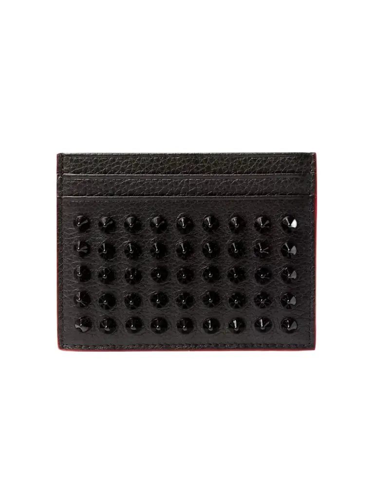 Christian Louboutin Studded Full-Grain Leather Cardholder - Men | Image 1 Christian Louboutin Studded Full-Grain Leather Cardholder - Men | Image 1