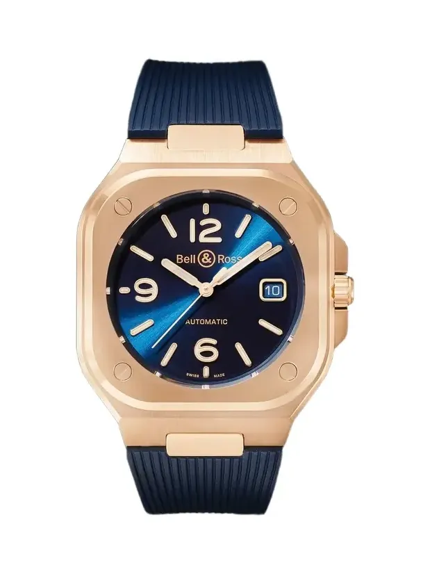 BR 05 Blue Gold Automatic 18-Karat Rose Gold Watch, Ref. BR05A-BLU-PG/SRB - Men BR 05 Blue Gold Automatic 18-Karat Rose Gold Watch, Ref. BR05A-BLU-PG/SRB - Men