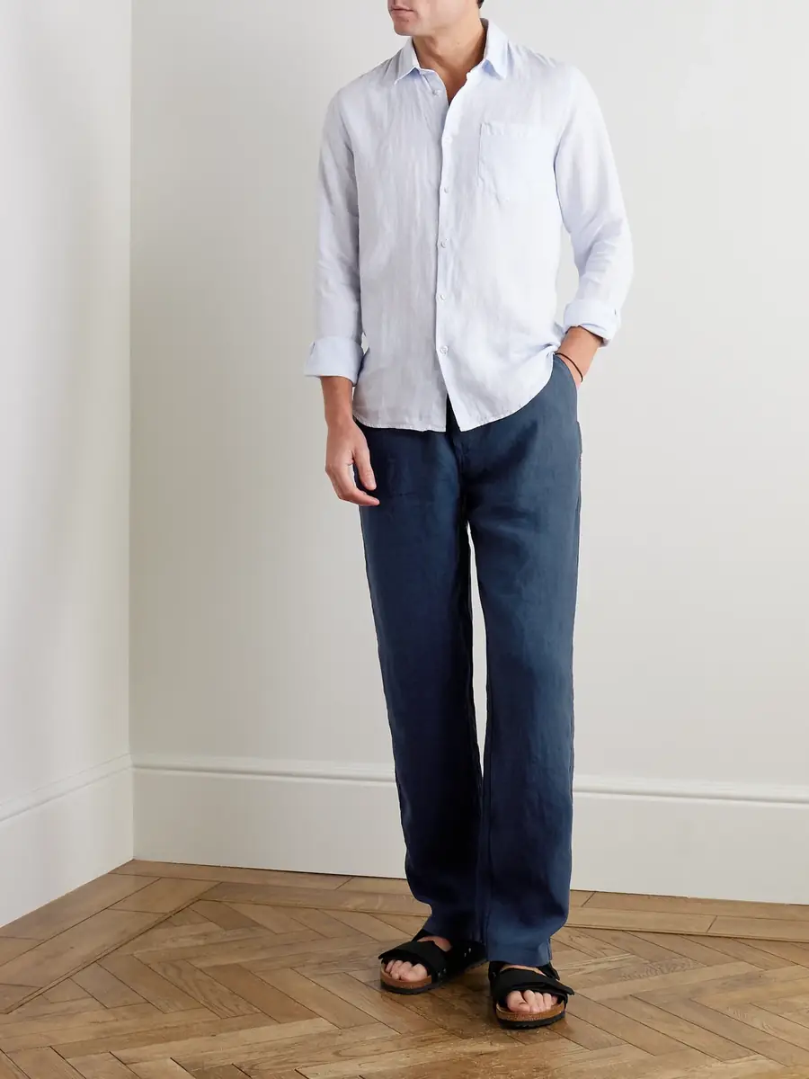 Vilebrequin Pacha Wide-Leg Linen Drawstring Trousers - Men | Thumbnail 2 Vilebrequin Pacha Wide-Leg Linen Drawstring Trousers - Men | Thumbnail 2