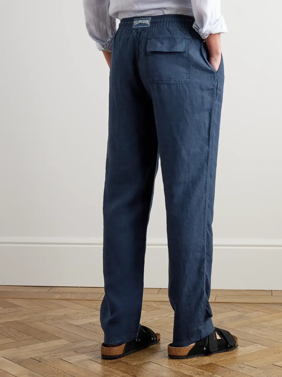 Vilebrequin Pacha Wide-Leg Linen Drawstring Trousers - Men | Thumbnail 4 Vilebrequin Pacha Wide-Leg Linen Drawstring Trousers - Men | Thumbnail 4