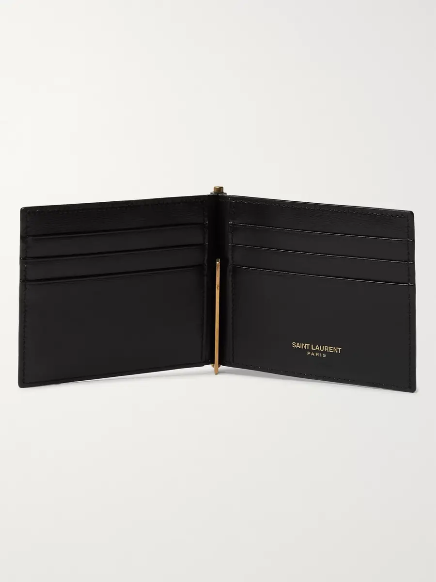 Saint Laurent Logo-Appliquéd Leather Billfold Wallet with Money Clip - Men | Thumbnail 4