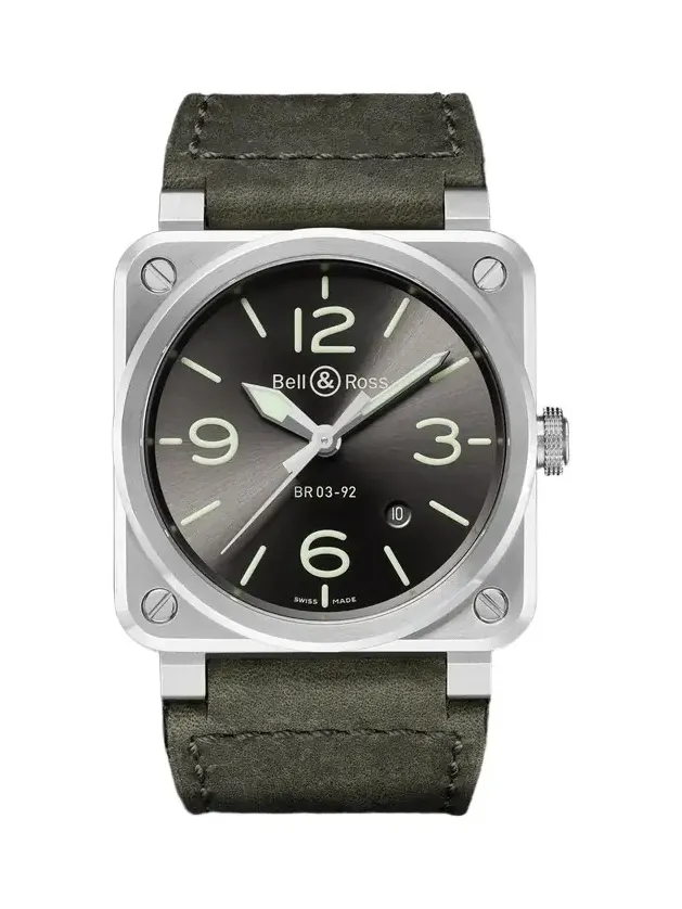 BR 03-92 Grey Lum Automatic Stainless Steel Watch, Ref. BR0392-GC3-ST/SCA - Men BR 03-92 Grey Lum Automatic Stainless Steel Watch, Ref. BR0392-GC3-ST/SCA - Men