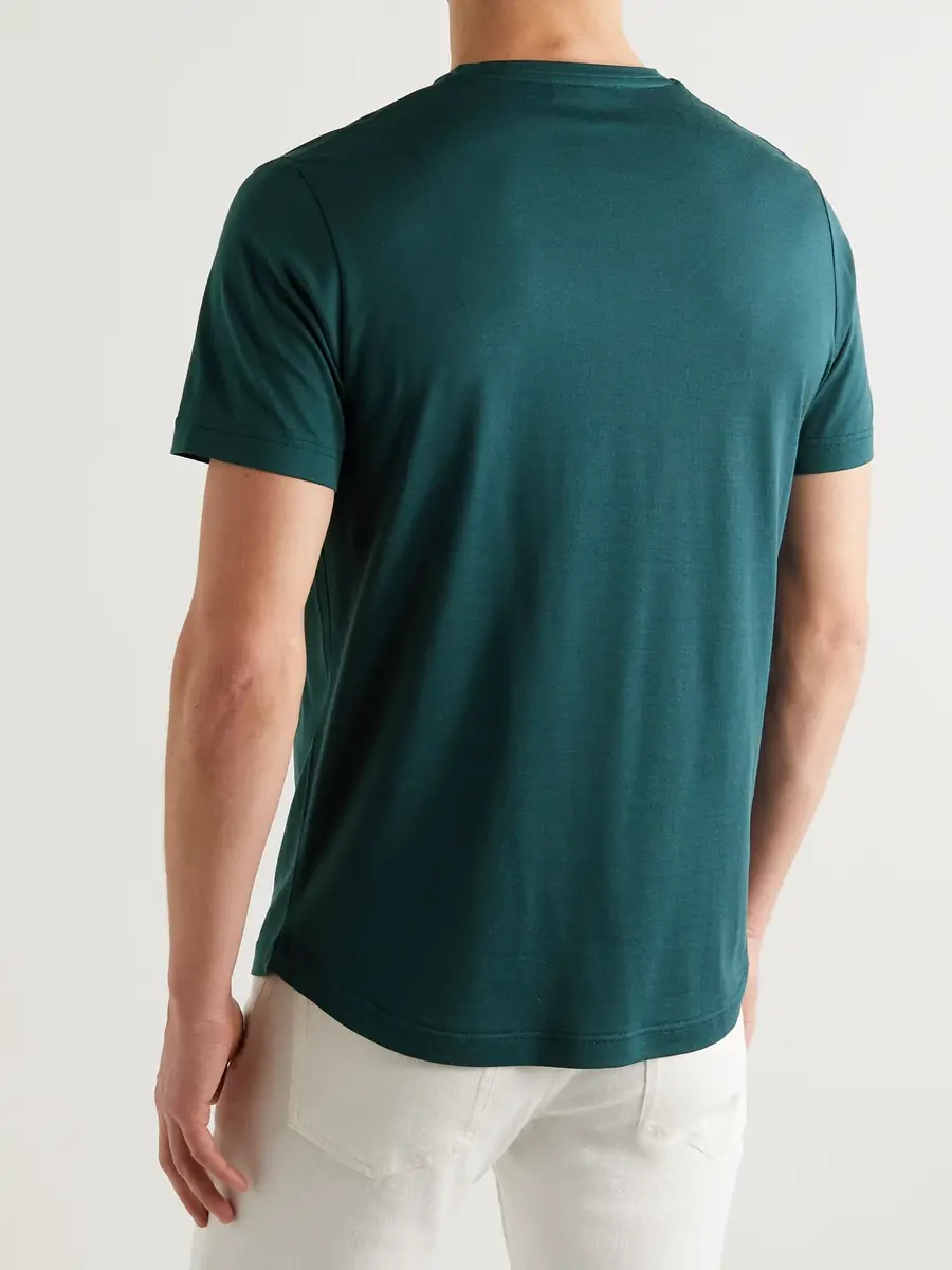 Loro Piana Slim-Fit Silk and Cotton-Blend Jersey T-Shirt - Men | Thumbnail 4 Loro Piana Slim-Fit Silk and Cotton-Blend Jersey T-Shirt - Men | Thumbnail 4