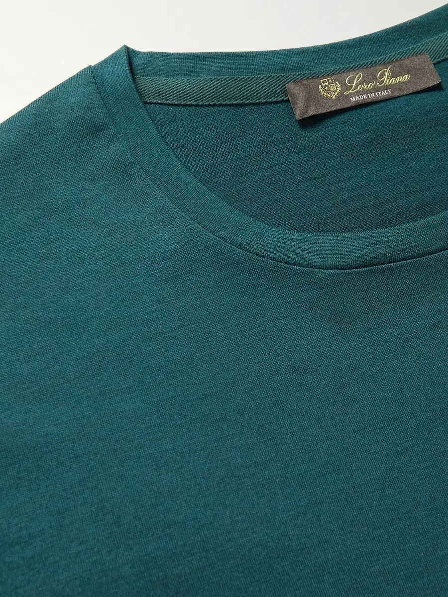 Loro Piana Slim-Fit Silk and Cotton-Blend Jersey T-Shirt - Men | Thumbnail 5 Loro Piana Slim-Fit Silk and Cotton-Blend Jersey T-Shirt - Men | Thumbnail 5