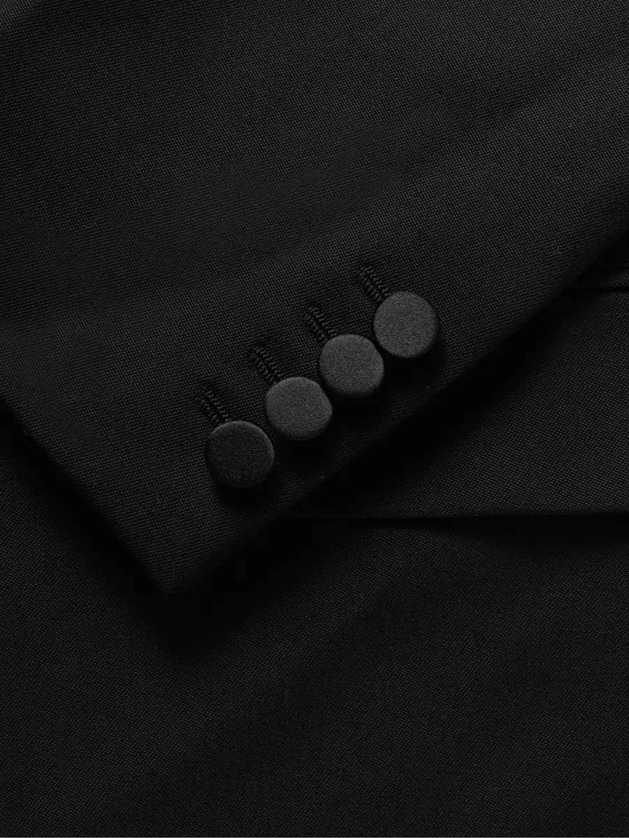 Saint Laurent Slim-Fit Satin-Trimmed Wool Blazer - Men | Thumbnail 5