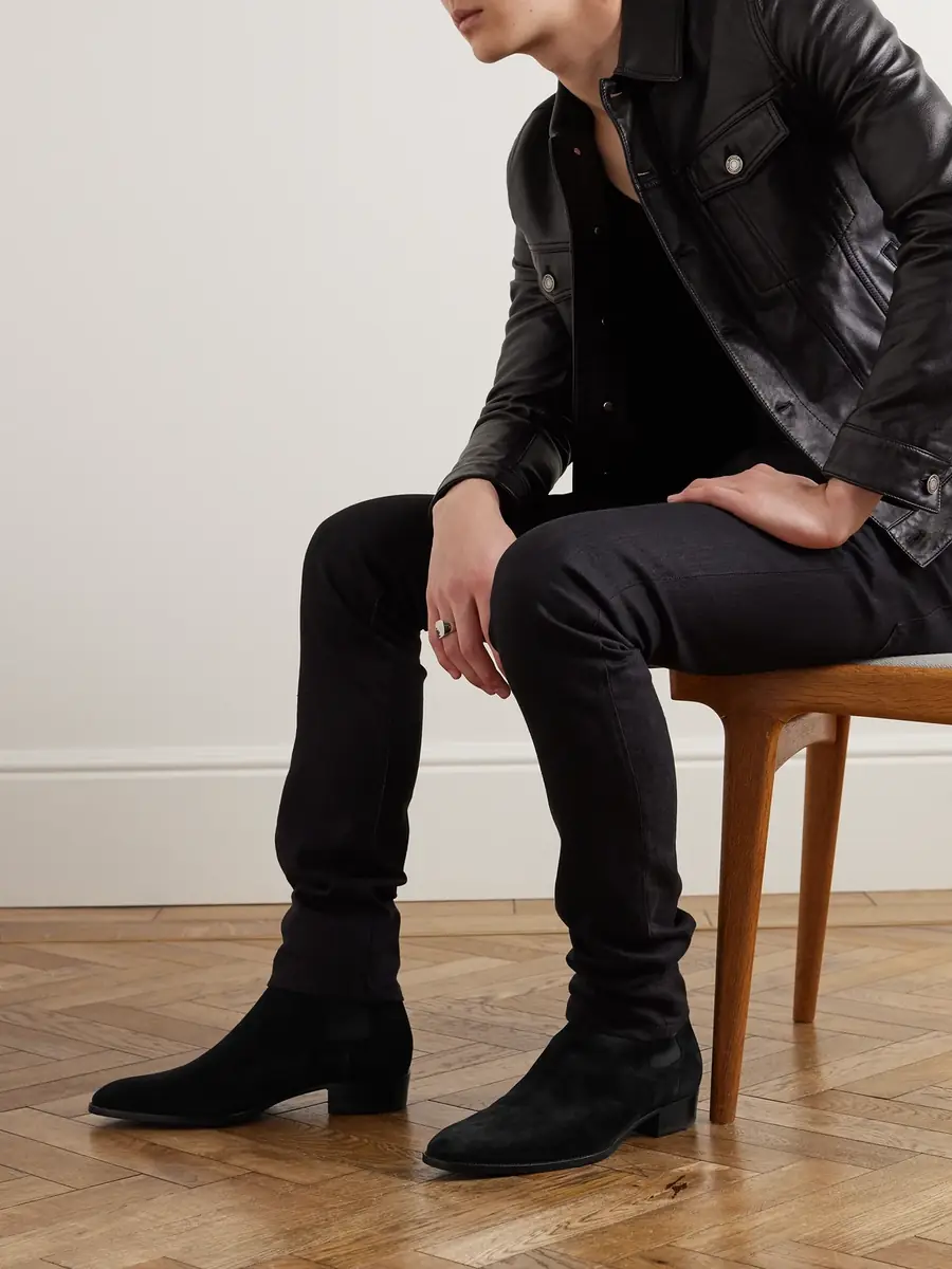 Saint Laurent Wyatt Suede Chelsea Boots - Men | Thumbnail 2 Saint Laurent Wyatt Suede Chelsea Boots - Men | Thumbnail 2