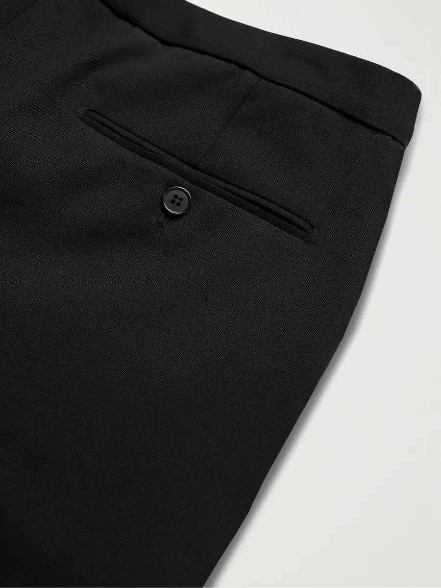 Saint Laurent Slim-Fit Virgin Wool Grain de Poudre Trousers - Men | Thumbnail 4