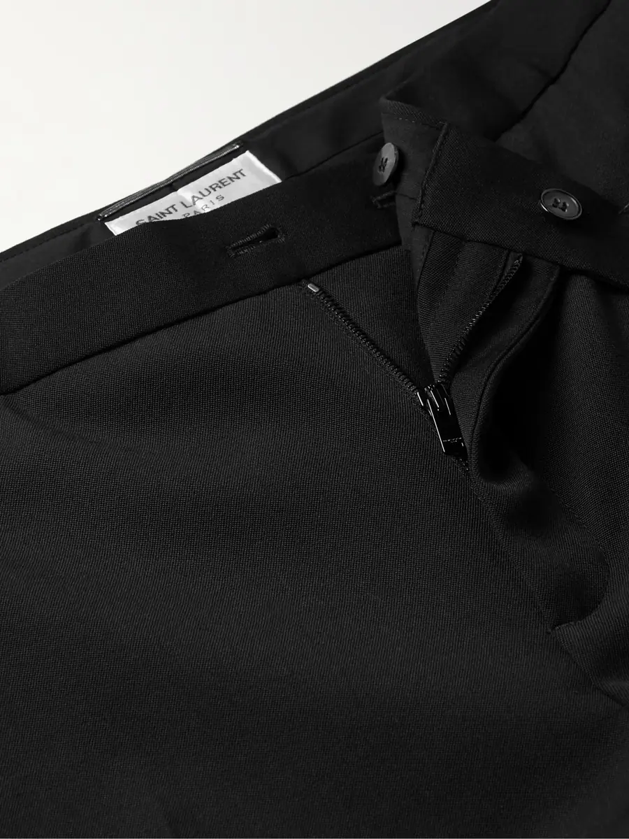 Saint Laurent Slim-Fit Virgin Wool Grain de Poudre Trousers - Men | Thumbnail 5