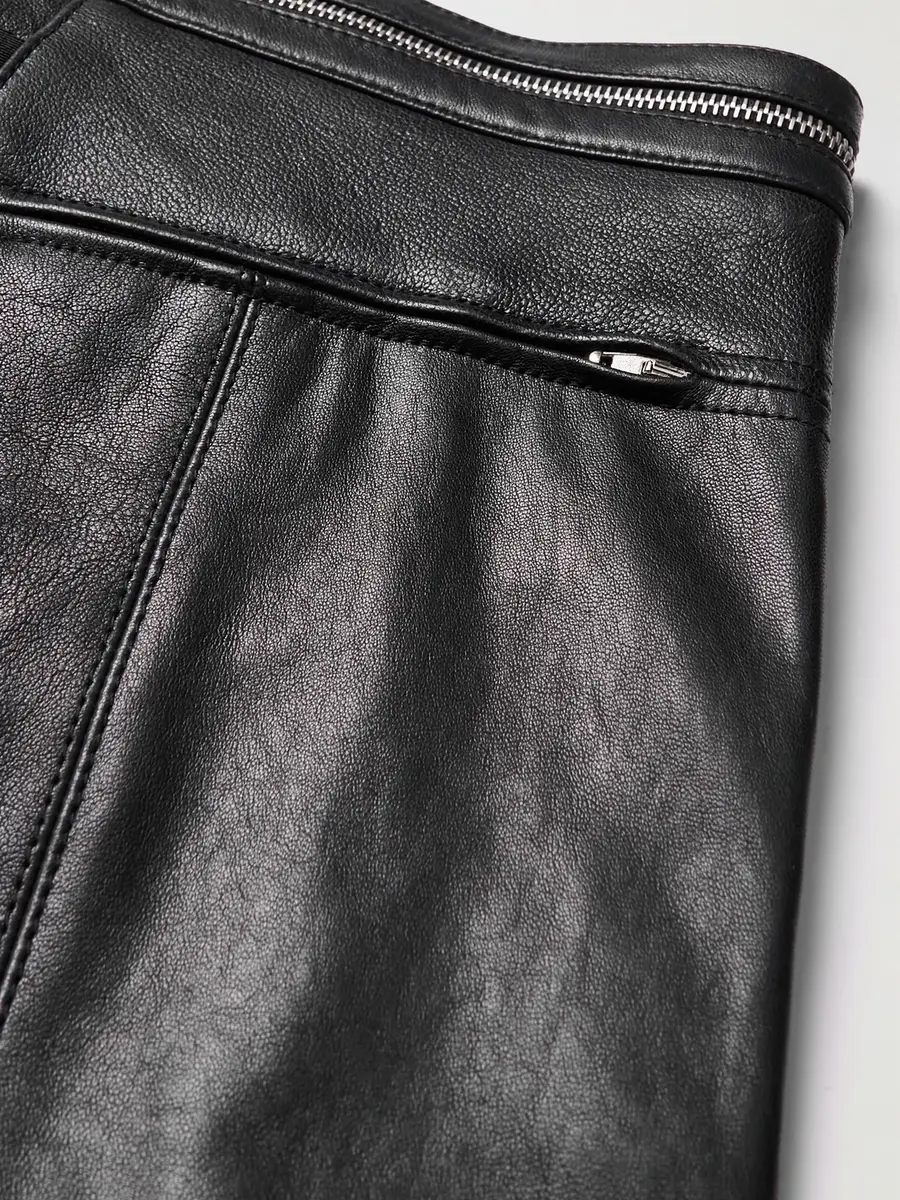 Moncler Genius Alyx Straight-Leg Panelled Zip-Embellished Leather Trousers - Men | Thumbnail 4