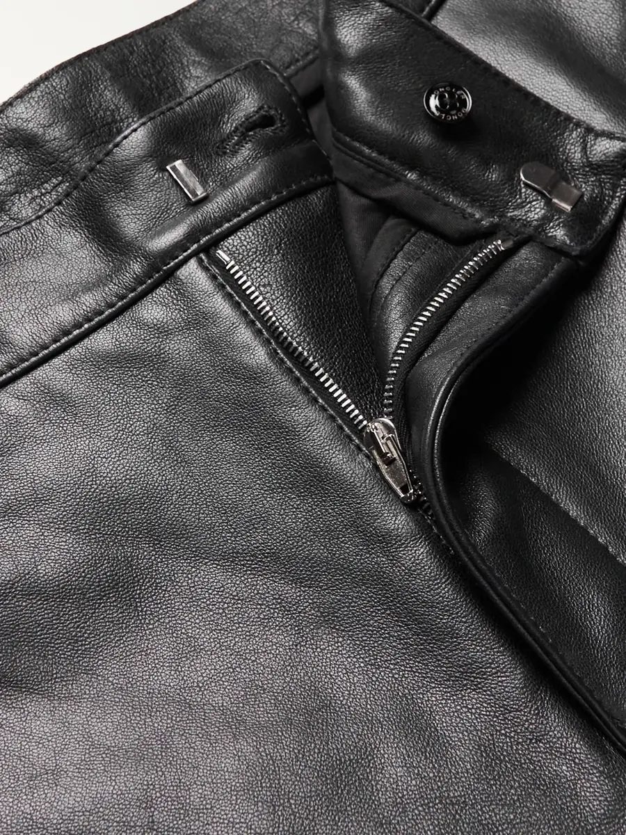 Moncler Genius Alyx Straight-Leg Panelled Zip-Embellished Leather Trousers - Men | Thumbnail 5