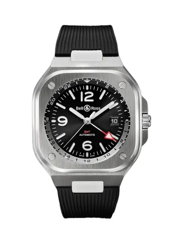 Bell & Ross BR 05 Automatic GMT Stainless Steel Watch, Ref. BR05G-BL-ST/SRB - Men