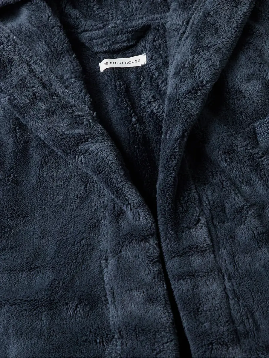 Soho Home Logo-Embroidered Fleece Hooded Robe - Men | Thumbnail 4 Soho Home Logo-Embroidered Fleece Hooded Robe - Men | Thumbnail 4