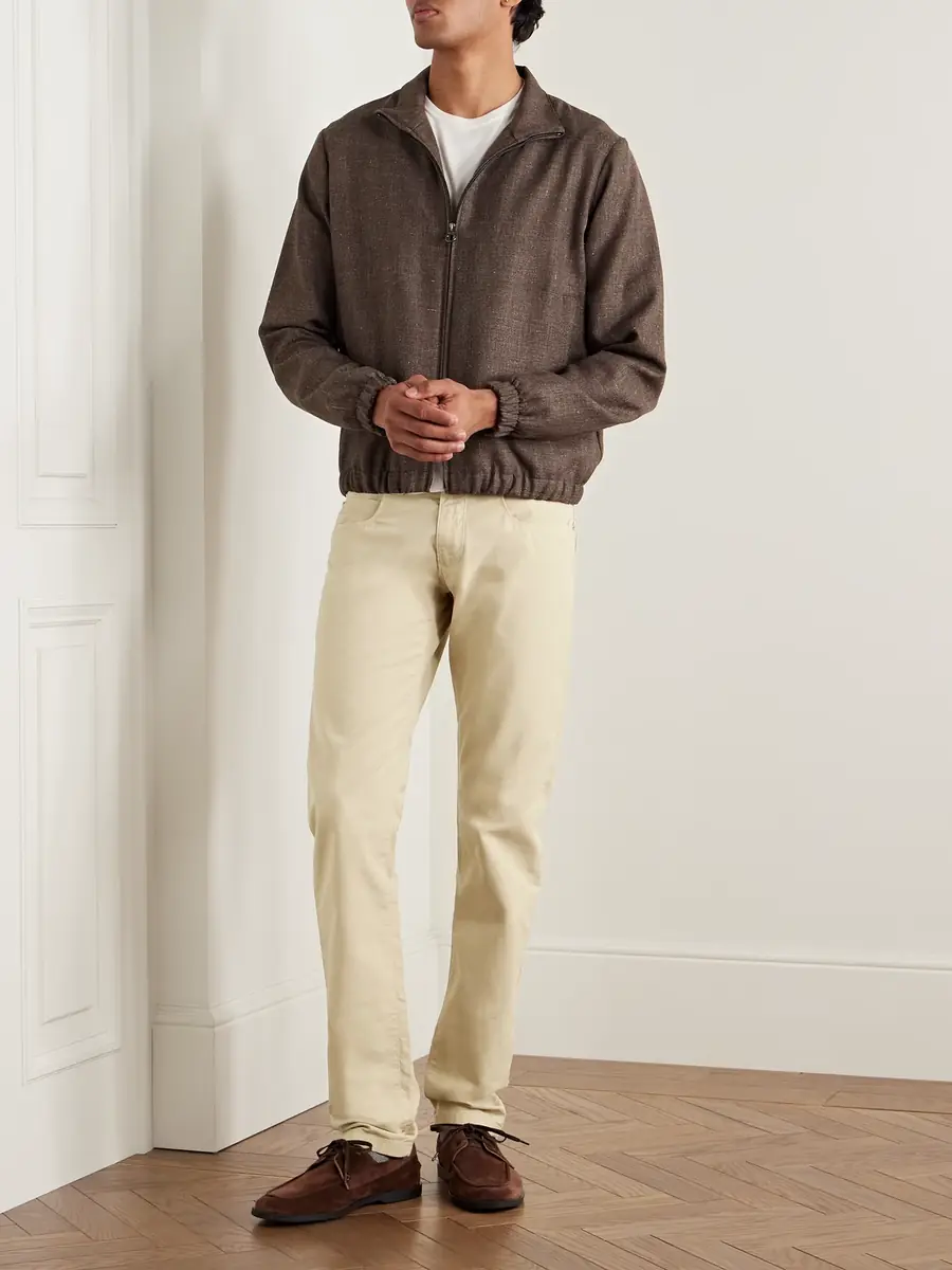 Loro Piana Slim-Fit Garment-Dyed Cotton-Blend Trousers - Men | Thumbnail 2 Loro Piana Slim-Fit Garment-Dyed Cotton-Blend Trousers - Men | Thumbnail 2