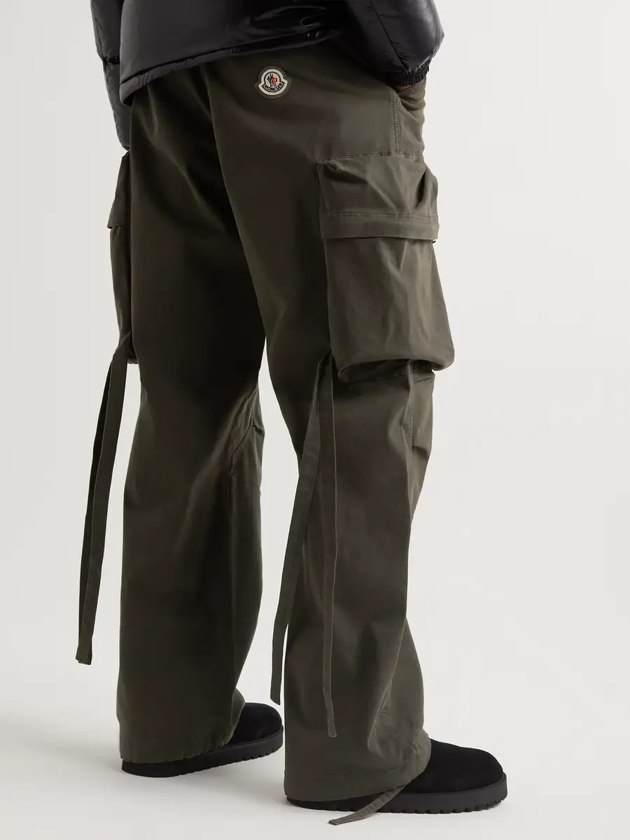 Moncler Wide-Leg Stretch-Cotton Cargo Trousers - Men | Thumbnail 3