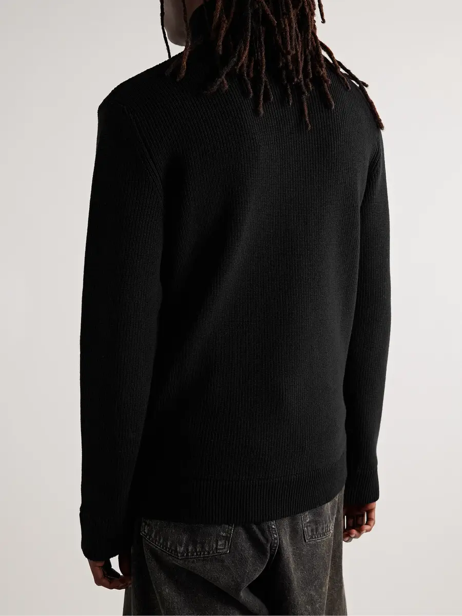 Maison Margiela Ribbed Cotton and Wool-Blend Zip-Up Cardigan - Men | Thumbnail 3