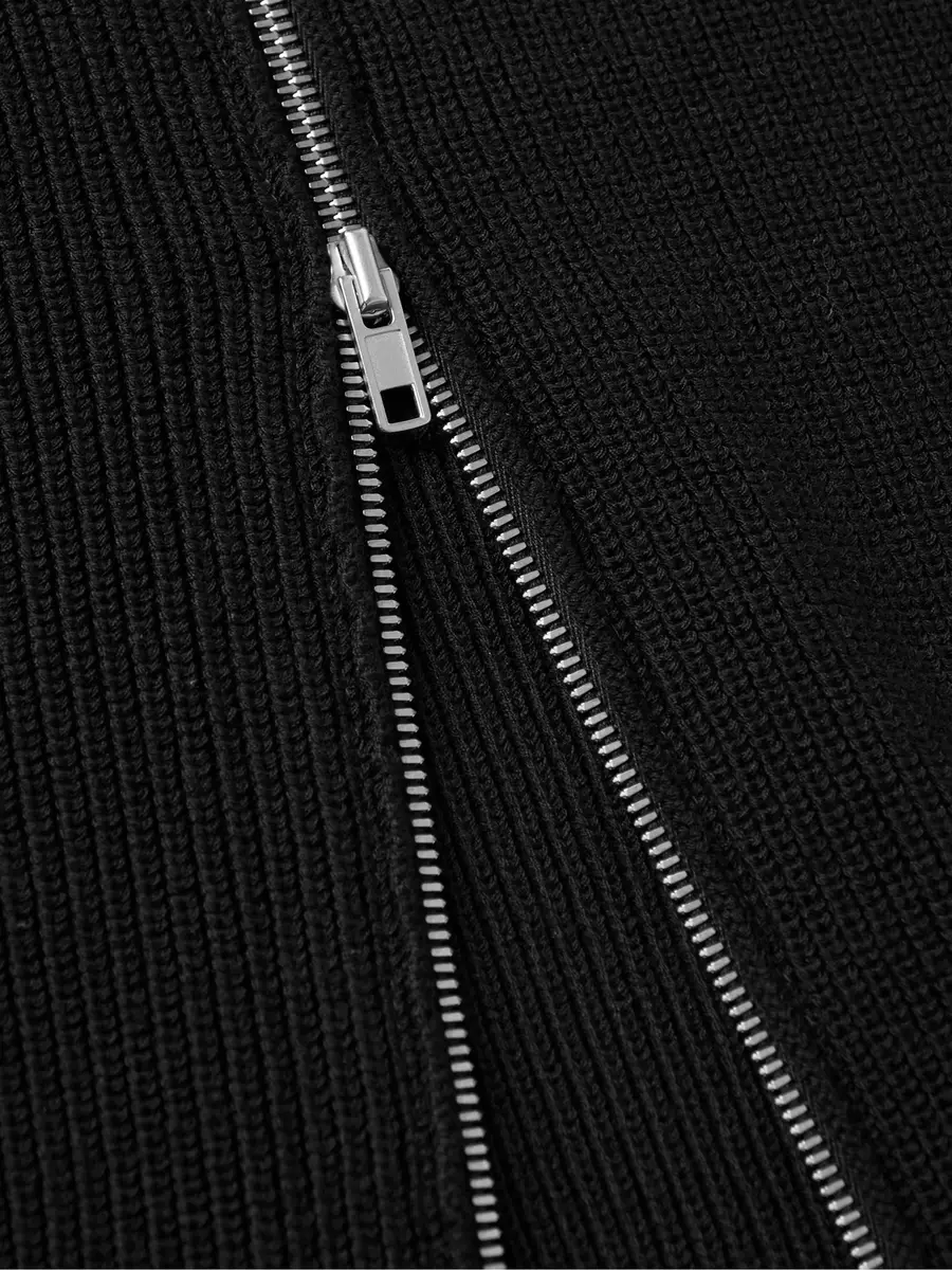 Maison Margiela Ribbed Cotton and Wool-Blend Zip-Up Cardigan - Men | Thumbnail 5