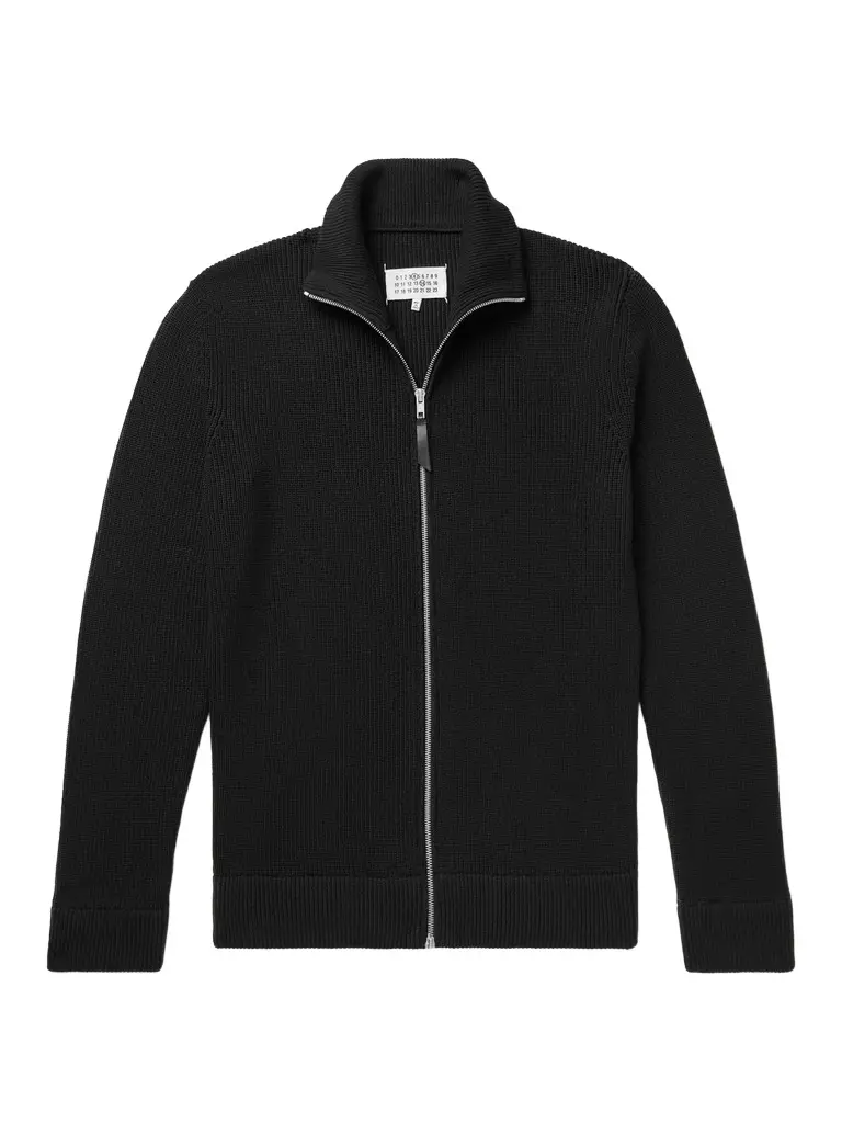 Maison Margiela Ribbed Cotton and Wool-Blend Zip-Up Cardigan - Men