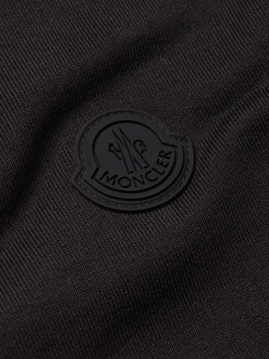 Moncler Logo-Print Shell-Trimmed Cotton-Jersey Zip-Up Sweatshirt - Men | Thumbnail 5 Moncler Logo-Print Shell-Trimmed Cotton-Jersey Zip-Up Sweatshirt - Men | Thumbnail 5