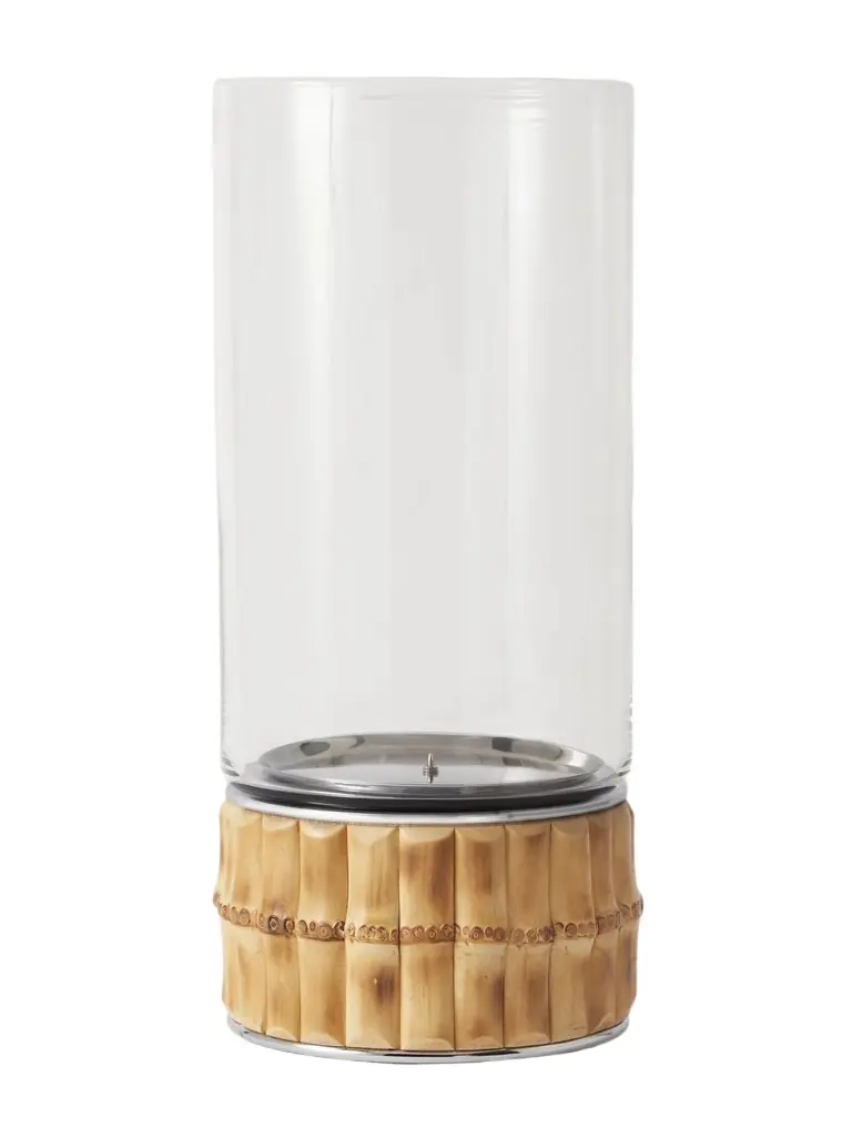 Lorenzi Milano Glass and Bamboo Flower Vase Set - Men