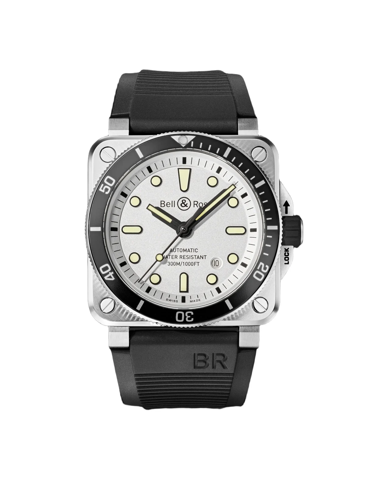 BR 03-92 Diver Automatic Stainless Steel Watch, Ref. BR0392-D-WH-ST/SRB - Men BR 03-92 Diver Automatic Stainless Steel Watch, Ref. BR0392-D-WH-ST/SRB - Men