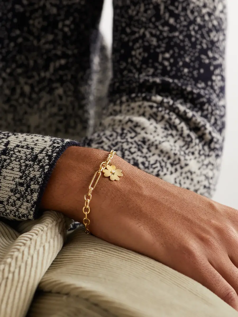 Foundrae Four Heart Clover 18-Karat Gold Diamond Bracelet - Men | Thumbnail 2 Foundrae Four Heart Clover 18-Karat Gold Diamond Bracelet - Men | Thumbnail 2