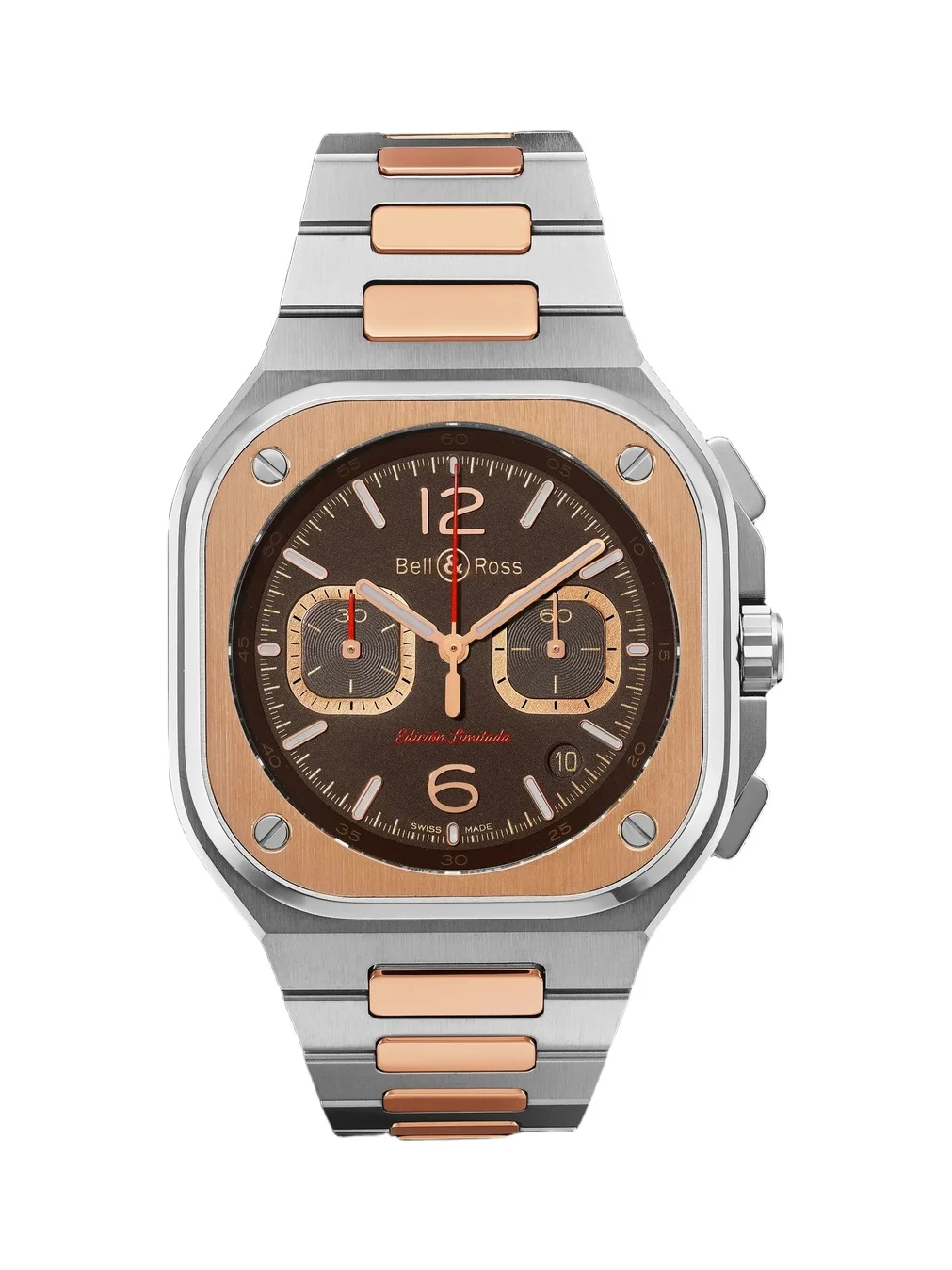 BR 05 Limited Edition Automatic Chronograph Stainless Steel and Rose Gold Watch, Ref. BR05C-LDA/SSG - Men BR 05 Limited Edition Automatic Chronograph Stainless Steel and Rose Gold Watch, Ref. BR05C-LDA/SSG - Men