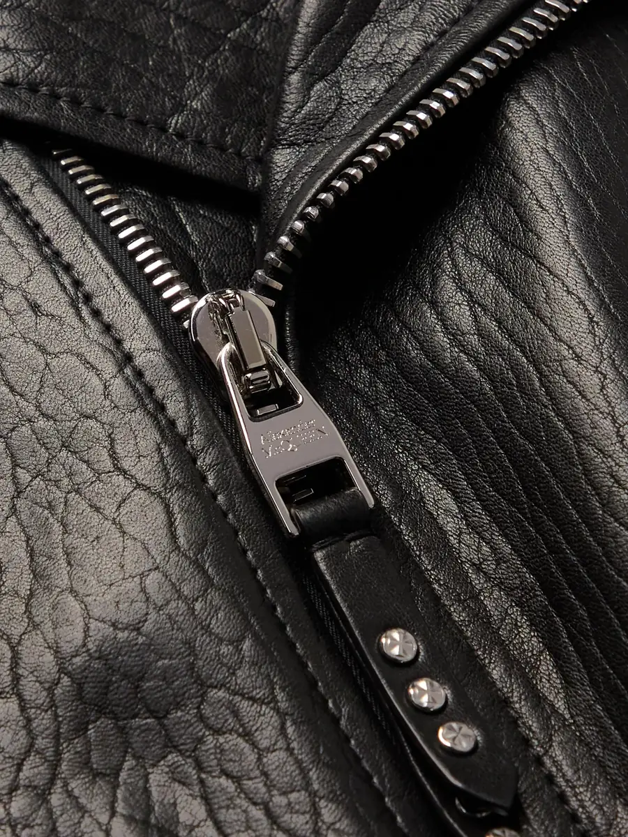 Alexander McQueen Slim-Fit Zip-Detailed Leather Biker Jacket - Men | Thumbnail 5 Alexander McQueen Slim-Fit Zip-Detailed Leather Biker Jacket - Men | Thumbnail 5