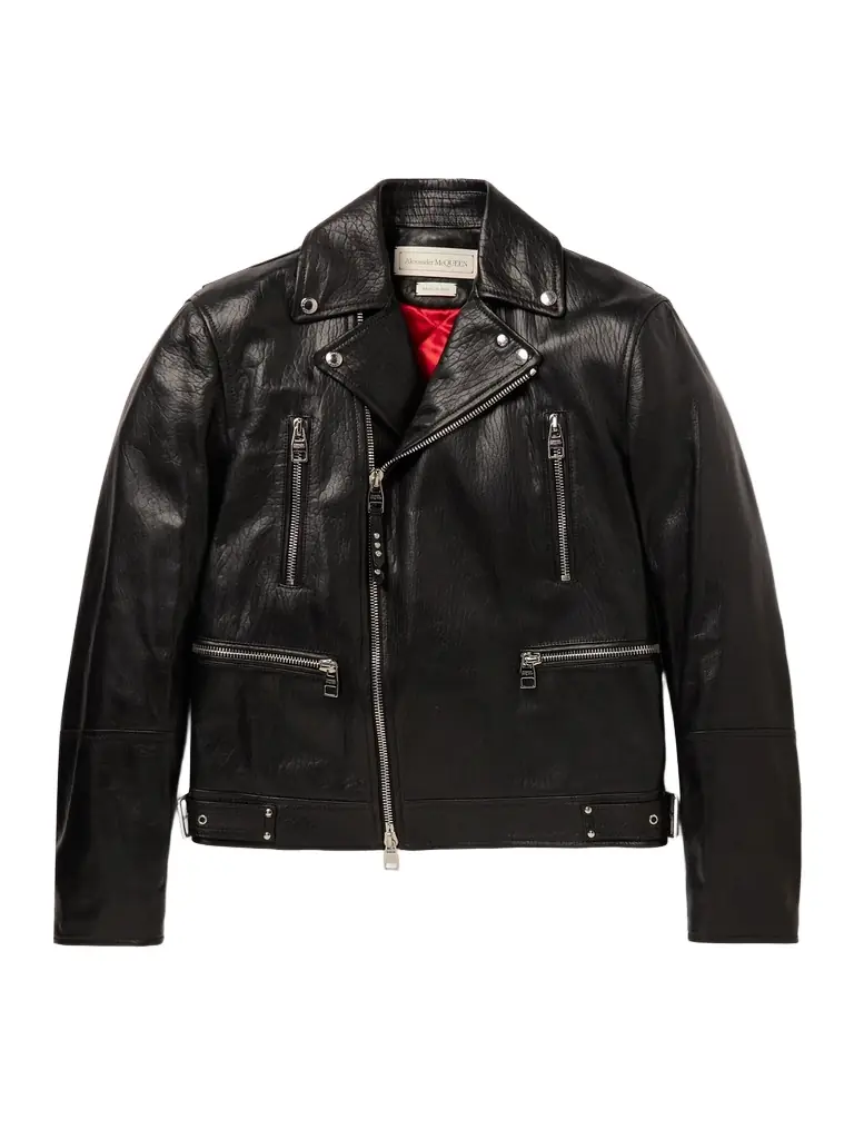 Alexander McQueen Slim-Fit Zip-Detailed Leather Biker Jacket - Men | Image 1 Alexander McQueen Slim-Fit Zip-Detailed Leather Biker Jacket - Men | Image 1