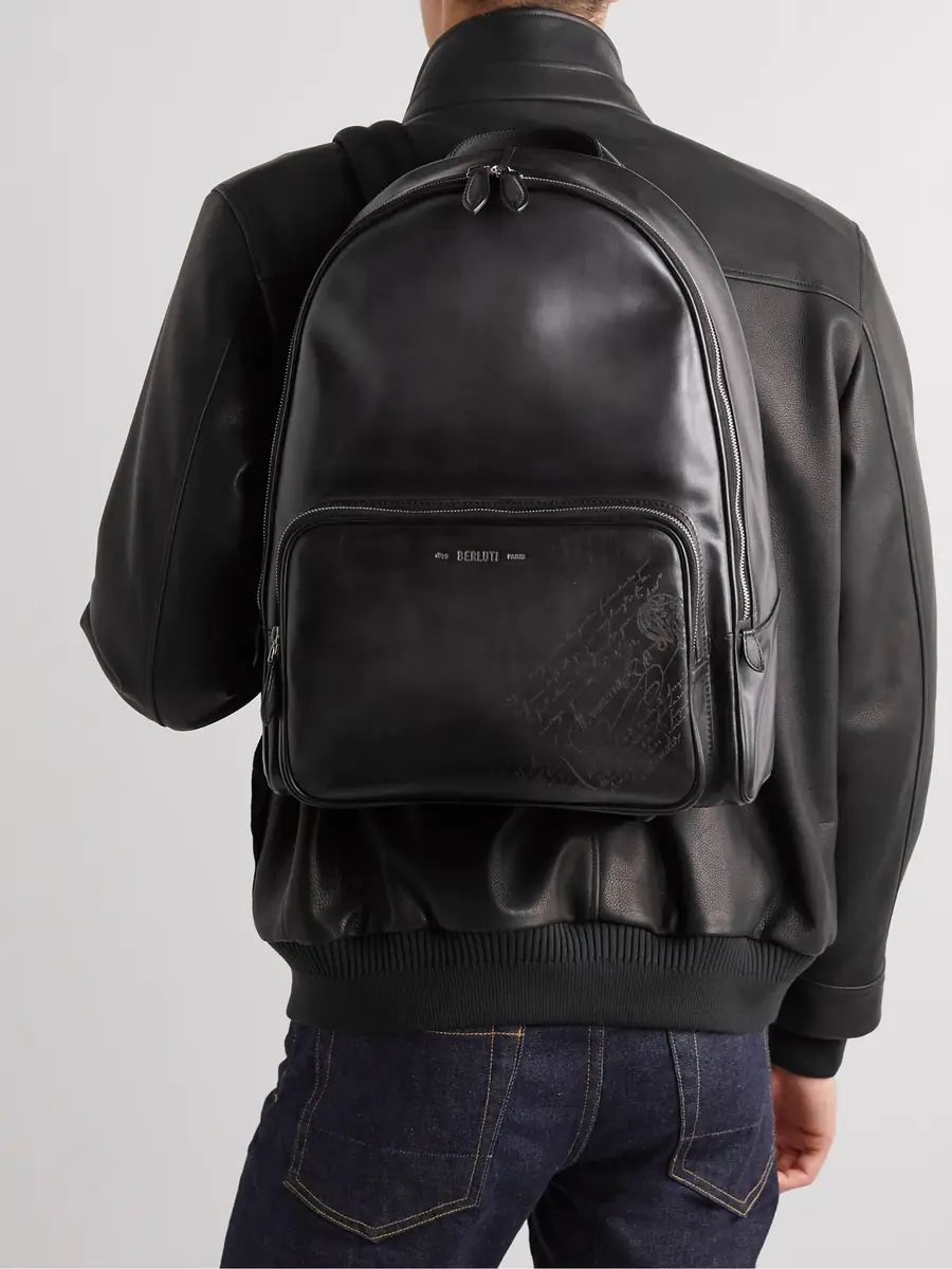 Berluti Time Off Scritto Logo-Debossed Venezia Leather Backpack - Men | Thumbnail 2 Berluti Time Off Scritto Logo-Debossed Venezia Leather Backpack - Men | Thumbnail 2